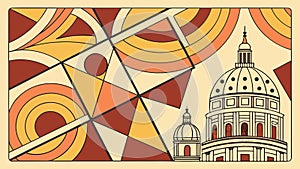 Abstract Domed Building: Modern architectural interpretation. vector design Generative AI