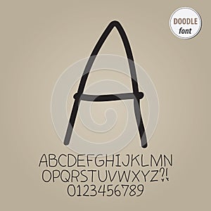 Abstract Doodle Alphabet and Digit Vector