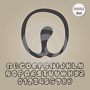 Abstract Doodle Alphabet and Digit Vector