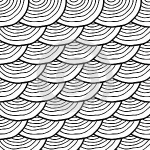 Abstract doodle hand drawn monochrome seamless pattern