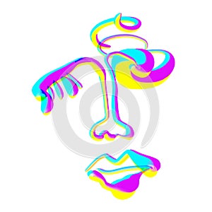 Abstract doodle neon artistic background