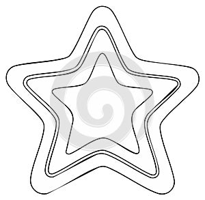 Abstract doodle style star illustration with layered lines