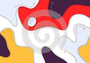 Abstract doodle template design decorative artwork with colors. Minimal style overlapping with free shape hand drawing background