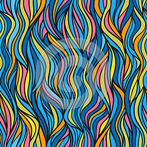 Abstract doodle wave seamless pattern.