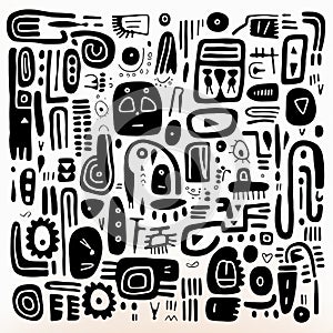 Abstract Doodles: Organic Texture And Afro-colombian Themes