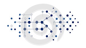 Abstract Dot Connection Network Vector, Digital Tech Interface Graphic, vector design Generative AI