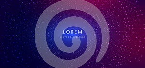 Abstract dot digital technology science on blue and pink background. Futuristic data network concept