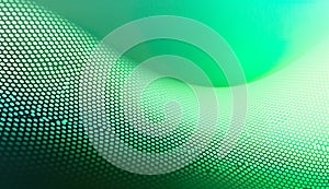 Abstract dot green wave pattern screen gradient background, technology and science
