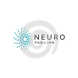 Abstract dot Neuro Logo Icon Design Template