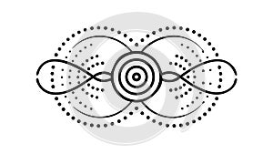 Abstract Dot Pattern. Geometric Swirl Decorative Element, vector design Generative AI