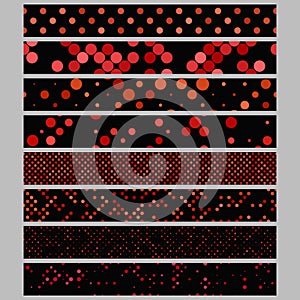 Abstract dot pattern rectangular web banner background set