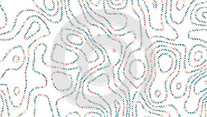 Abstract doted line topographic map background illustration