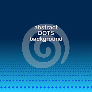 Abstract dots background with blue gradient and perspective