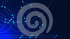 Abstract dots and lines for futuristic world data network concept background.