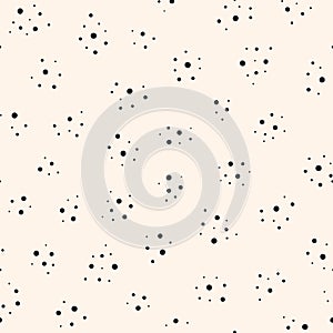 Abstract dots seamless pattern. Modern vector minimalist monochrome background. Black and white delicate repeat design