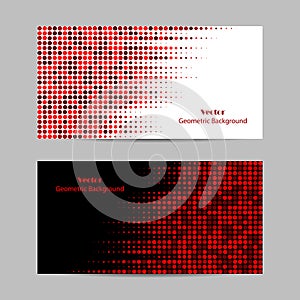 Abstract dotted background. Halftone. Vector illustration in black, red and white colors