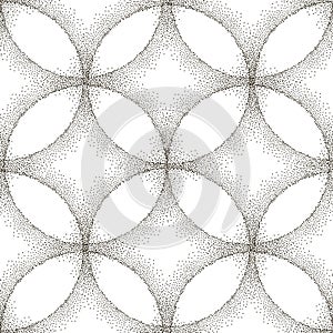 Abstract dotted circle seamless pattern. Geometric textured back