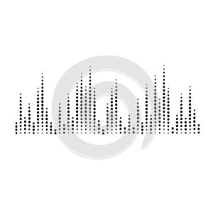 Abstract dotted equalizer. Vertical dots. Vector illustration of a graphic eq