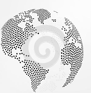 Abstract dotted globe earth. Vector illustration