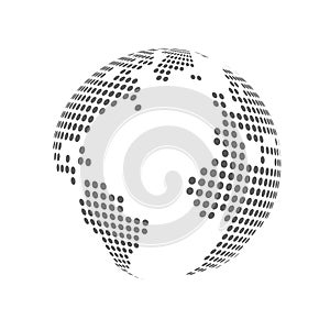 Abstract dotted globe earth. Vector illustration