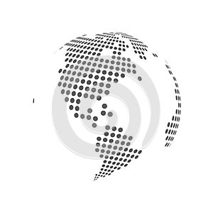 Abstract dotted globe earth. Vector illustration