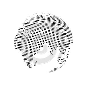 Abstract dotted globe earth. Vector illustration