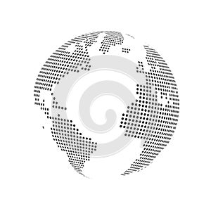 Abstract dotted globe earth. Vector illustration