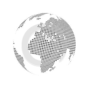 Abstract dotted globe earth. Vector illustration