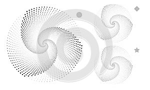Abstract dotted vector background. Halftone effect. Spiral dotted background or icon. Yin and yang style