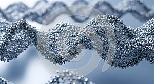 Abstract double helix structure made of metallic spheres