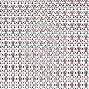 Abstract Draw Lines Red Stars Grid Pattern Background Vector Illustration
