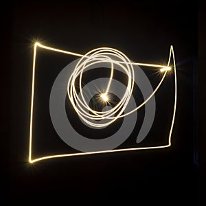 Abstract drawing of a camera with light