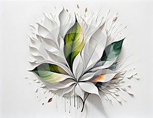 Abstract drawing of the harmony of nature and the beauty of plants