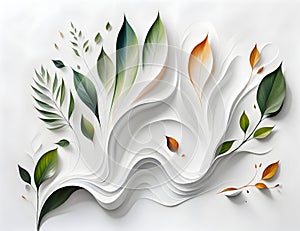 Abstract drawing of the harmony of nature and the beauty of plants