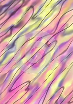 Abstract drawn background with inc brushstrokes in pink, yellow, violet colors