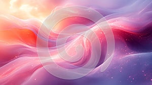 Abstract dreamy landscape with pink and purple waves, ethereal fantasy concept