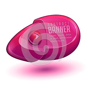 Abstract Dribble Shiny Glass Banner Red With Button Order Now