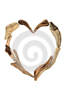 Abstract Driftwood Heart Shaped Frame
