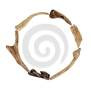 Abstract Driftwood Round Shaped Minimal Frame