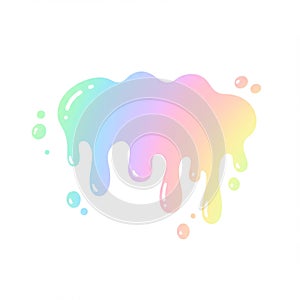 Abstract Dripping Pastel Rainbow Paint