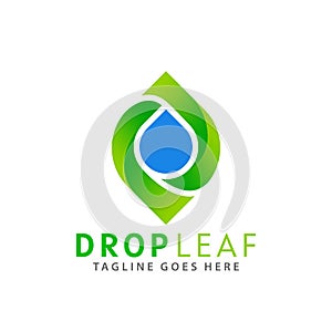 Abstract Drop Leaf Gradient Logos Design Vector Illustration Template