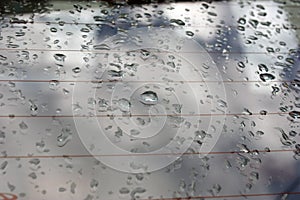 abstract drops glass background, texture fog rain, seasonal background, clear glass with water