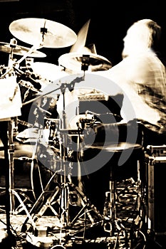 Abstract drummer concert photo