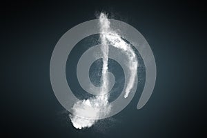 Abstract dust particles musical note symbol background design