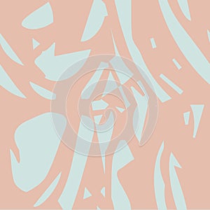 Abstract dusty pink and light blue hand drawn texture seameless pattern.
