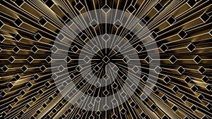 Abstract dynamic animated wave moving structure of colorful columns or blocks. Design. 3D motion background of a radial