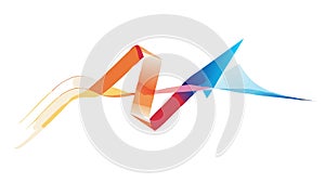 Abstract Dynamic Arrow with Flowing Gradient Lines, vector design Generative AI