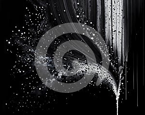 Abstract dynamic background texture. Black and white science fiction style. Concept of Change, creativity and knowledge