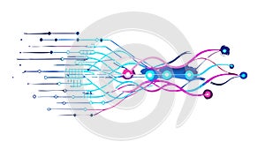 Abstract Dynamic Digital Waveform, vector design Generative AI