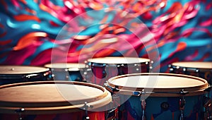 abstract dynamic, energetic, emotional image that conveys the rhythm of drums